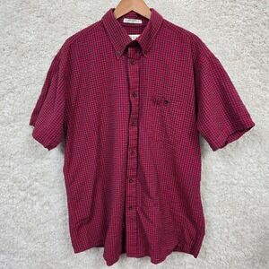 Orvis Gingham Button Down Shirt Mens XL Red Navy Cotton Preppy Classic